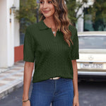 Nadorine Women Short Sleeve Sweater Pullover Polo Tops