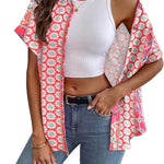 Nadorine Short Sleeve Casual Roll-Up Cuffed Tops