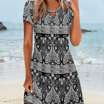 Nadorine Women's Casual A-Line Dresses with Pockets Floral Tshirt Dress
