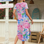 Nadorine Maxi Dress with Pockets Short Sleeve Sundress