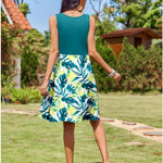 Nadorine Summer Dress Knee-Length Round Neck Floral Dress (DE Only)