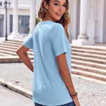 Zeagoo Womens Casual Short Sleeve V Neck Shirts
