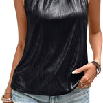 Nadorine Glitter Tops Women's Halterneck Party Sequin Top (DE Only)