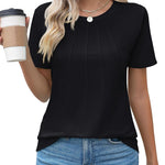 Nadorine T-Shirt Short Sleeve Tops Casual Crew Neck Blouse (DE Only)