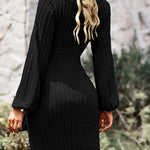 Nadorine Women's Casual Knit Dress Long Sleeve Bodycon Dress