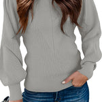 Nadorine Women's Pullover Knitted Pullover Crew Neck Tops