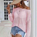 Nadorine Crochet Tops Off The Shoulder Sweaters