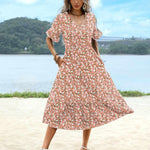 Nadorine Summer Dresses Midi Tiered Casual Dress