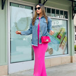 Nadorine Jean Jackets Ripped Stretchy Denim Jean Jacket