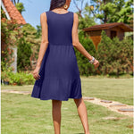 Nadorine Summer Dress Knee-Length Round Neck Floral Dress (DE Only)
