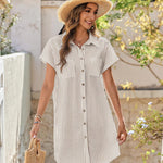 Zeagoo Womens Button Down Shirt Dress Cotton Linen Dress