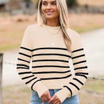 Nadorine Women's Fall Crewneck Cropped Sweater