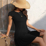 Nadorine Women's Dress Round Neck Knee-Length Casual Dress (DE Only)