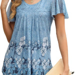 Nadorine Blouse Women's Elegant Ruffle Sleeve Tops (DE Only)