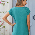 Nadorine Short Sleeve Shirts Loose Fit V Neck T Shirts