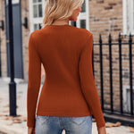 Nadorine Long Sleeve T Shirts Casual V Neck Ribbed Tunic Tops