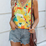 Nadorine Women V Neck Lace Tank Tops