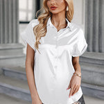 Satin Button Down Shirts- Nadorine (Us Only)