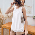 Nadorine Blouse Top Chiffon T-Shirt Sleeveless Crew Neck Tops (DE Only)
