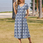 Nadorine Floral Dress Short Sleeve Beach Dress