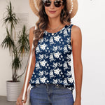 Zeagoo Women's Tank Tops Crew Neck Sleeveless Floral Tops