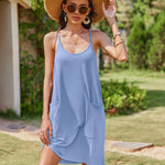 Nadorine Spaghetti Strap Dress Casual V Neck Beach Dress (DE Only)