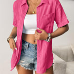 Nadorine Short Sleeve Button Down Shirt Casual Loose Fit Blouses