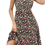 Nadorine A-line dress V-neck floral dress elegant summer dresses (DE Only)