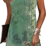 Nadorine Women's Sleeveless Boho Beach Dress Floral Mini Sundress