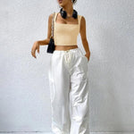 Nadorine Square Neck Ribbed Tank Tops