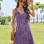 Nadorine Casual Beach Boho Dress Sleeveless Crewneck Tank Dress