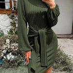 Nadorine Women's Casual Knit Dress Long Sleeve Bodycon Dress