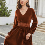 Nadorine Women's Elegant Velvet Dress Winter Dress (DE Only)
