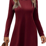 Nadorine Women's Knitted Dress Long-Sleeve Elegant Dresses (DE Only)