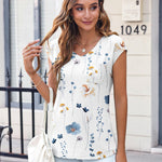 Zeagoo Womens Cap Sleeve V Neck T Shirts with Pocket