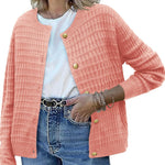 Nadorine Women's Knit Cardigan Long Sleeve Open Front Cropped Jackets