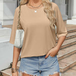 Nadorine Oversized Loose Fit Short Sleeve Striped Tops