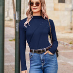 Nadorine Women's Long Sleeve Shirt Turtleneck Shirt (DE Only)