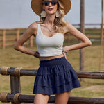 Nadorine Women's Shorts Summer Casual Ruffle Short Trousers (DE Only)