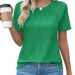 Nadorine T-Shirt Short Sleeve Tops Casual Crew Neck Blouse (DE Only)