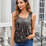 Nadorine  Tank Tops Square Neck Loose Fit Going Out Tops