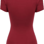Nadorine Cross-Front V Neck Ruched Short Sleeve Blouses