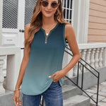 Nadorine Loose Button Down V Neck Flowy Summer Tops