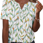 Nadorine Casual Short Sleeve V Neck Shirts Business Dressy Tunic Blouses