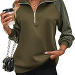 Zeagoo Women's Sweatshrits Quarter Zip Pullover Casual Cable Outfits