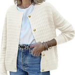 Nadorine Women's Knit Cardigan Long Sleeve Open Front Cropped Jackets
