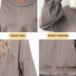 Zeagoo Womens Oversized Sweaters Lantern Sleeve Knit Tops