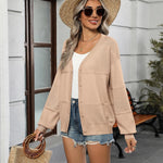 Nadorine Cardigan Long Sleeve Crochet Shrug Soft Knit Sweater