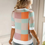 Nadorine Short Sleeve Sweater Crew Neck Dressy Casual Soft Knit Tops