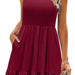 Nadorine Summer Dress Knee-Length Round Neck Floral Dress (DE Only)